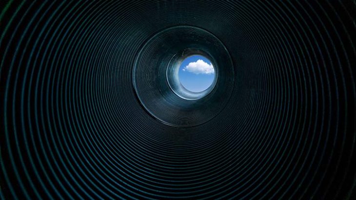 Pipeline with open end pointing to the sky